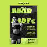 Free PSD gym training poster template