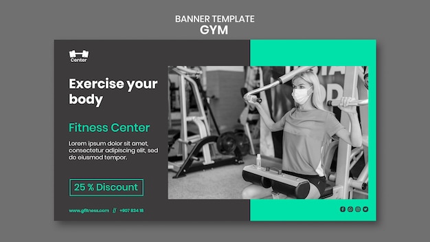 Gym workout banner template