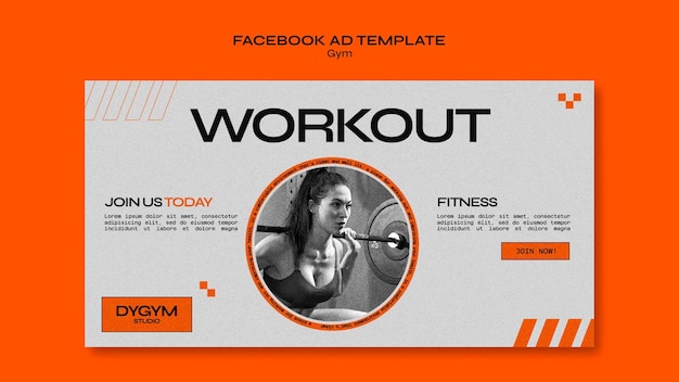 gym workout facebook template