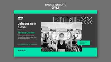 Free PSD gym workout horizontal banner