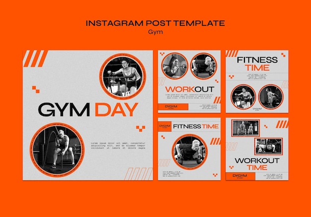 Free PSD gym workout  instagram posts