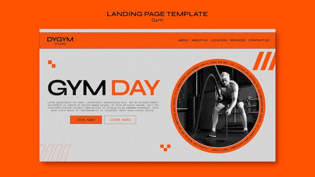 Free PSD gym workout landing page template