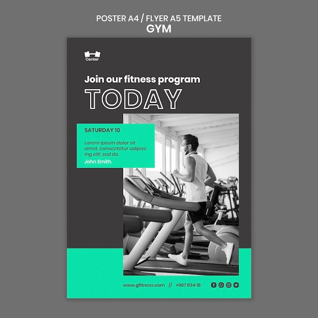 Gym Workout Poster Template – Free PSD Download