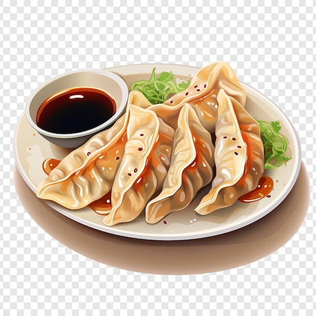 透明な背景に隔離されたgyoza