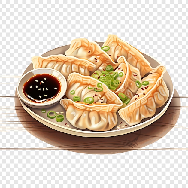 Gyoza isolato su sfondo trasparente