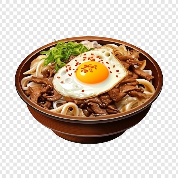 Gyudon isolated on transparent background