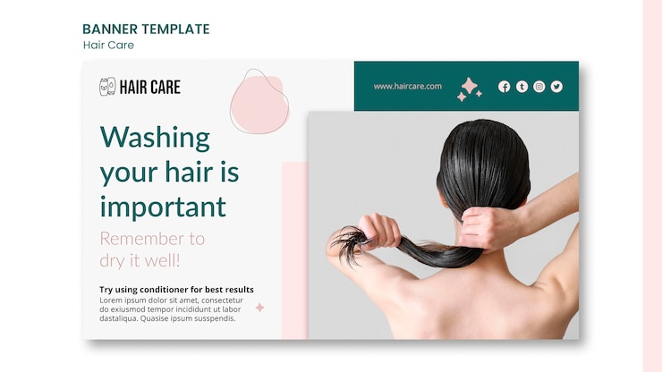 Free PSD hair care advice banner template style