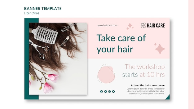 Free PSD hair care advice banner template