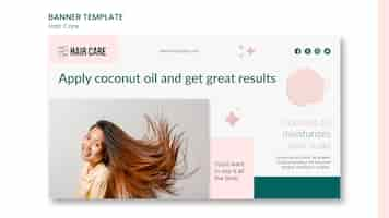 PSD gratuito banner orizzontale di consulenza per la cura dei capelli