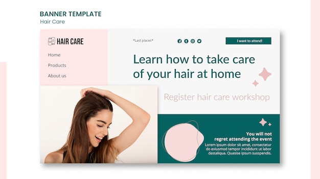 Hair care banner template design