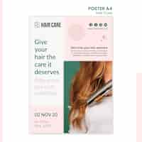 Free PSD hair care techniques poster template