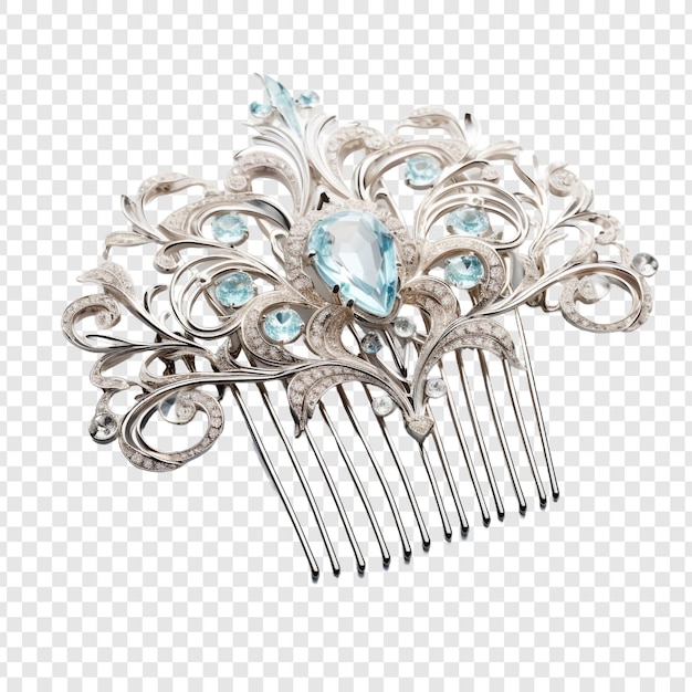 Free PSD hair comb jewellery isolated on transparent background