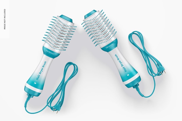 Download Free PSD | Hair dryer brushes mockup
