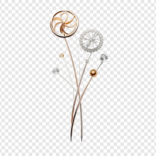 Free PSD hairpin jewellery isolated on transparent background