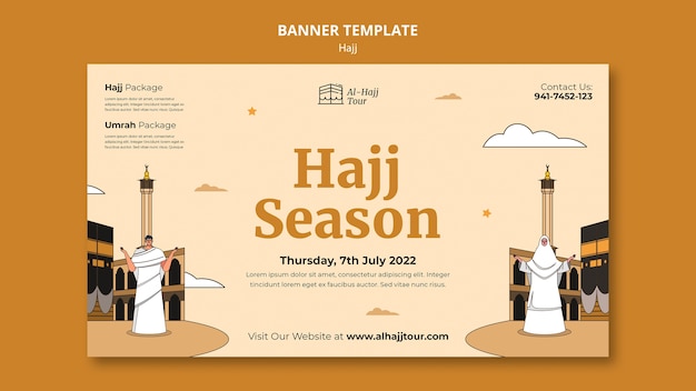 Design del modello di banner Hajj