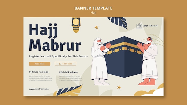 Free PSD hajj banner template design