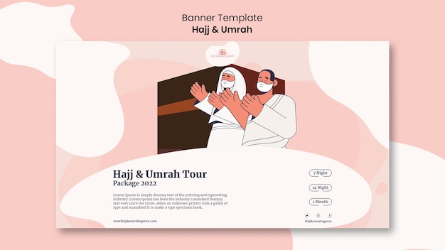 PSD gratuito disegno del modello di banner hajj