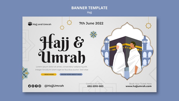 PSD gratuito design del modello di banner hajj