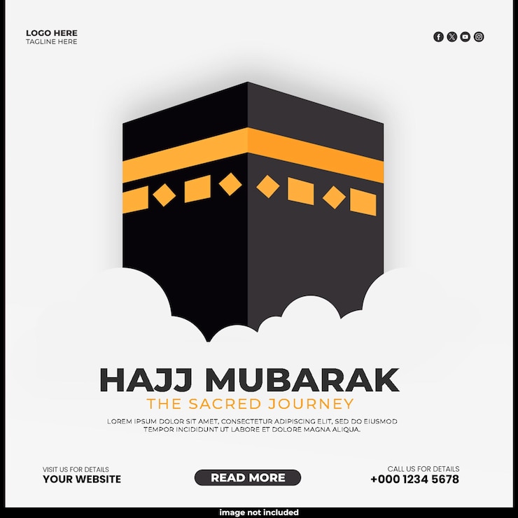 Free PSD hajj instagram posts template