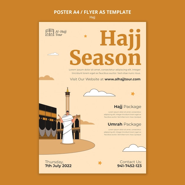 Free PSD hajj poster template design