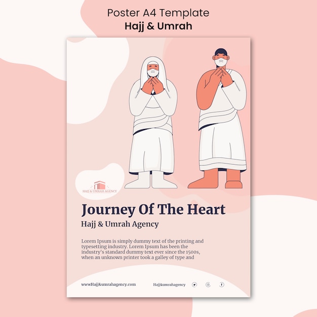 Free PSD hajj poster template design