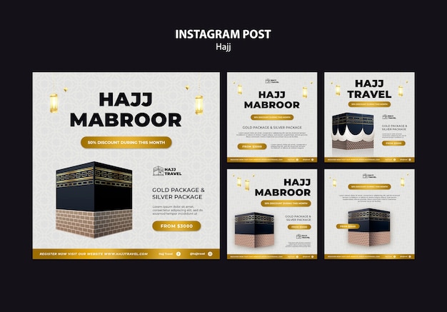 Free PSD hajj season  instagram posts