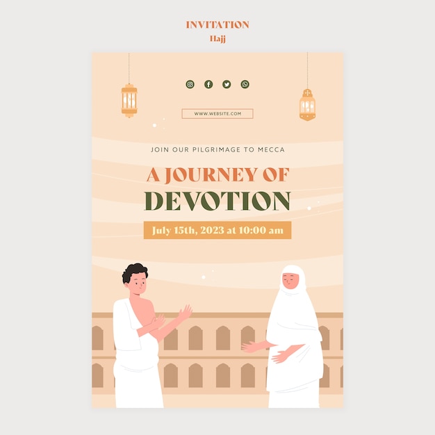 Free PSD hajj season invitation template