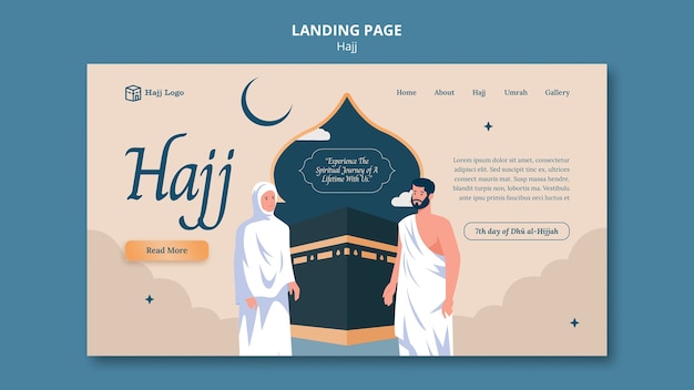 Free PSD hajj season landing page template