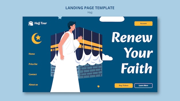 Free PSD hajj season landing page template