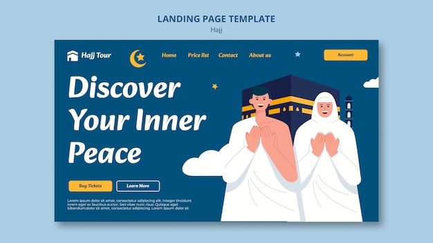 Free PSD hajj season landing page template