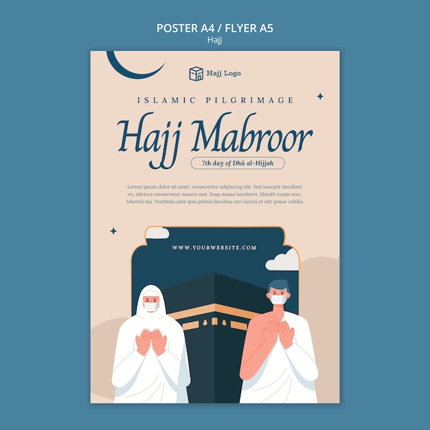 Free PSD hajj season poster template