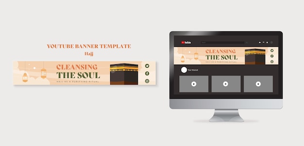 Free PSD hajj season youtube banner template