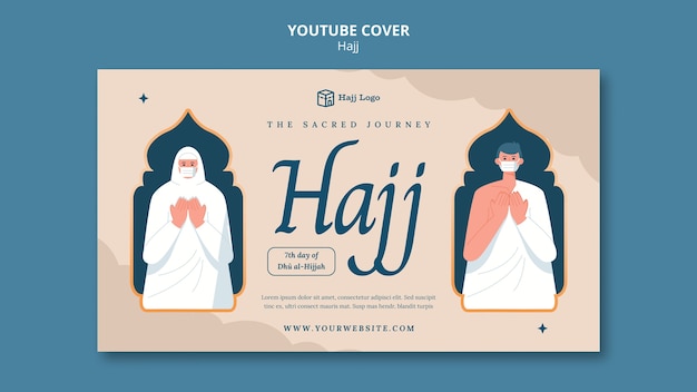 Free PSD hajj season youtube cover template