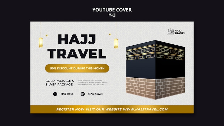 Free PSD hajj season youtube cover template