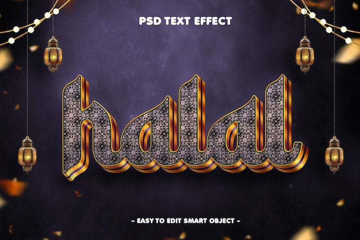 Free PSD halal ramadan kareem editable text effect
