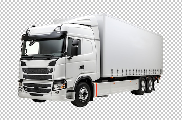 Half side view box truck isolated on background