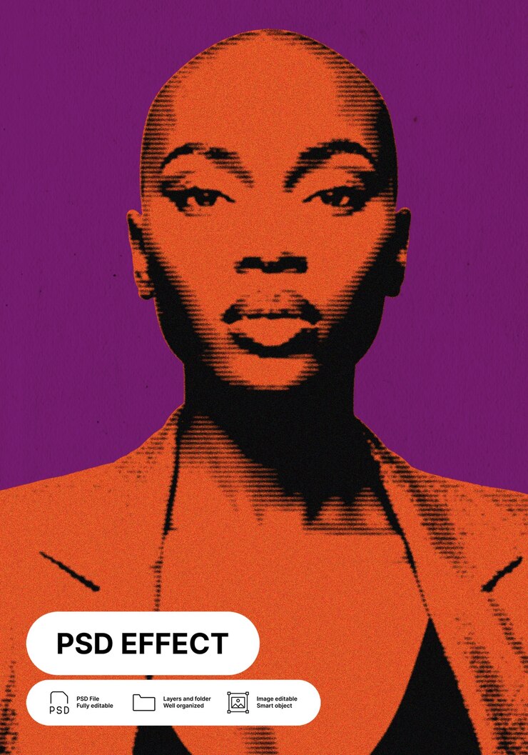 Free PSD halftone effect photo effect