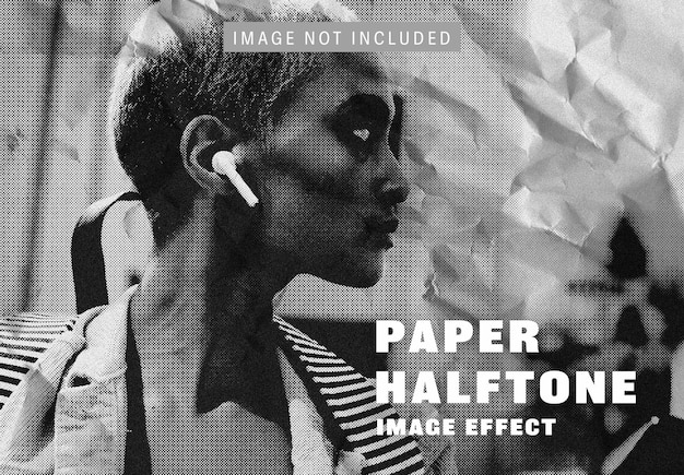 Free PSD halftone paper image effect