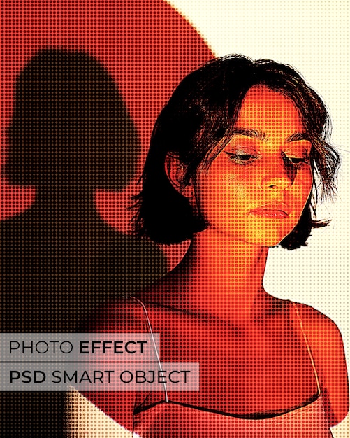 Бесплатный PSD Полутоновый дизайн фотоэффекта