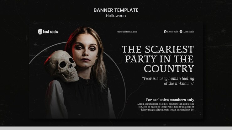 Free PSD halloween banner design template
