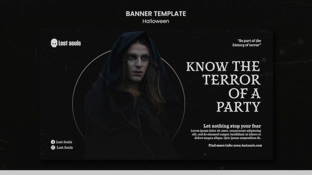 PSD gratuito modello di progettazione banner di halloween