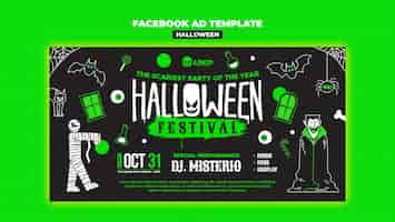 PSD gratuito template di facebook per la celebrazione di halloween