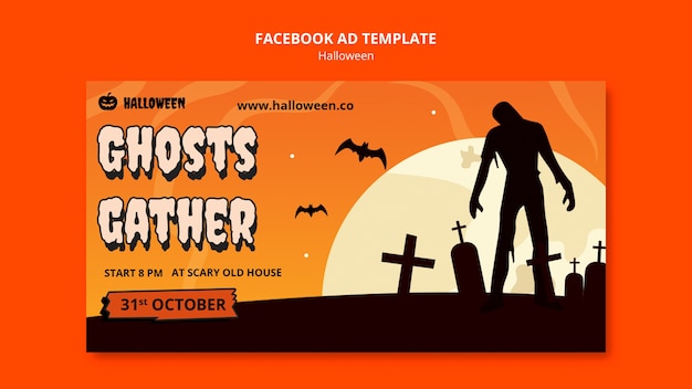 Template di facebook per la celebrazione di halloween