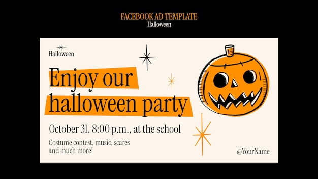 PSD gratuito halloween celebration facebook template