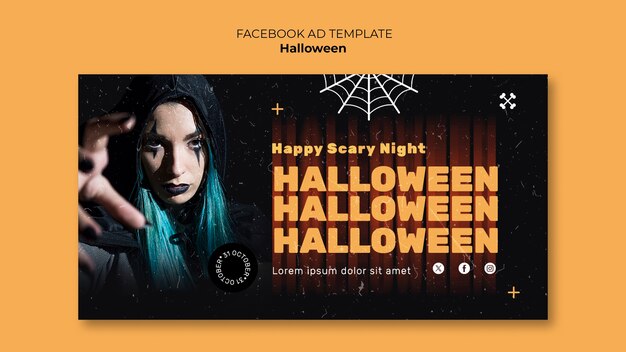 PSD gratuito template di facebook per la celebrazione di halloween