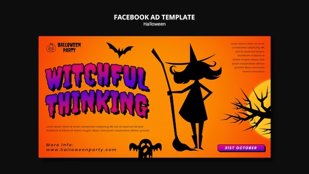 Free PSD halloween celebration facebook template