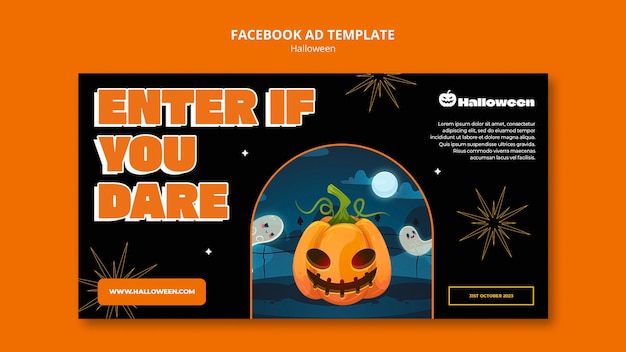 無料PSD ハロウィーン フェイスブック テンプレート