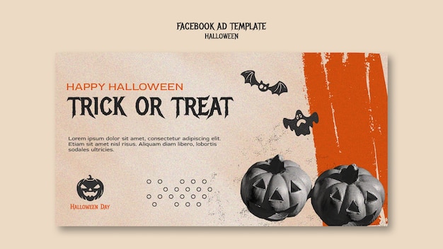 無料PSD ハロウィーン フェイスブック テンプレート