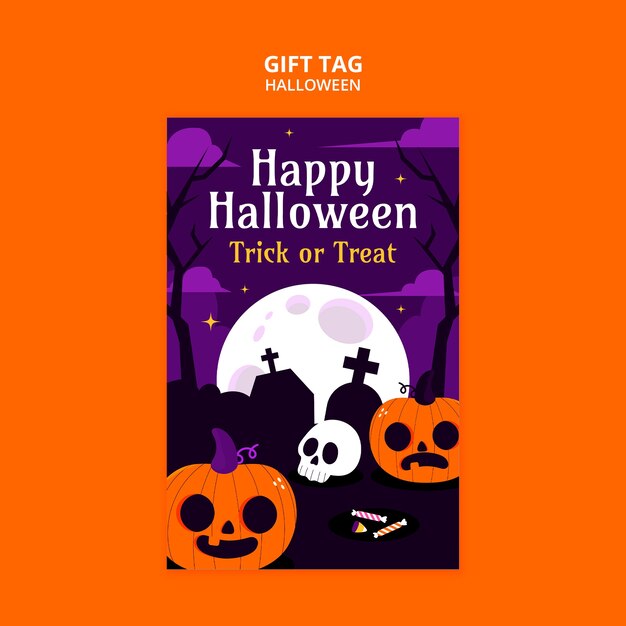 halloween celebration gift tag template
