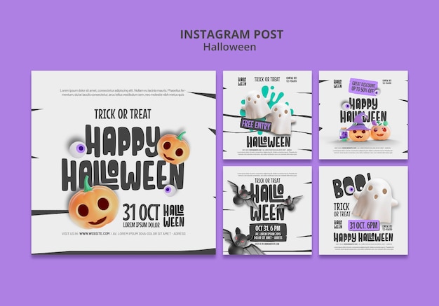 Celebrazione di halloween template di post su instagram